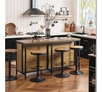 SoBuy Mobile Kitchen Island - Wood-Effect Top - Industrial Style in Brown SoBuy Brown