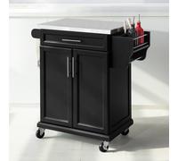SoBuy Mobile Kitchen Trolley - Stainless Steel Top in Black SoBuy Black