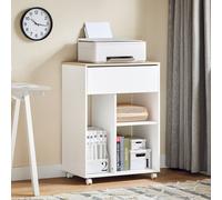SoBuy Mobile Office Storage Cabinet - Drawer & Open Shelves in White SoBuy White