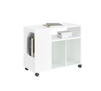 SoBuy Mobile Storage Cabinet Side Cabinet With 4 Sliding Glass Doors White W75 x D35 x H61cm FBT142-W