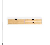 Sobuy Monitor Stand Desk Organizer With Storage White Wooden Desktop Riser