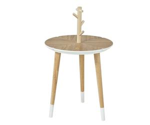SoBuy Mug-Holder Coffee Table - Light Oak Finish - Modern Scandinavian | Size: 40 cm x 40 cm SoBuy Light Oak 40 cm x 40 cm