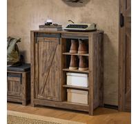 Sobuy Fsb59-N, Storage Cabinet Sideboard With Sliding Door, Hallway Shoe Cabinet, Wood Veneer,w80Xd35Xh91.5