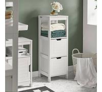 SoBuy Narrow Bathroom Cabinet - 2 Drawers & Open Shelf - H90cm in White SoBuy White