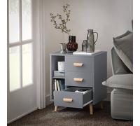 SoBuy Narrow Bedside Cabinet - 3 Drawers & Open Shelf in Grey SoBuy Grey