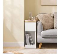 Sobuy Fbt162-Nw 25Cm Wide Narrow Bedside Table Nightstand Side End Table,wood Effect,w25Xd65Xh60.5