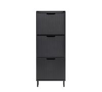 SoBuy Narrow Shoe Rack with 3 Flip Drawers FSR177-H-SCH Black