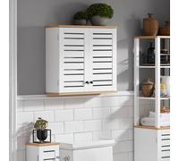 Sobuy Bzr42-W, Bathroom Wall Cabinet Wall Mounted Storage Cabinet Cupboard With 2 Doors,white,w60Xd19Xh56