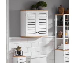 SoBuy Narrow Wall Cabinet - Shutter Doors & Adjustable Shelf in White SoBuy White