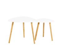 Sobuy Nesting Tables Set Of 2 White Side Tables Living Room Coffee Tables
