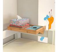 Sobuy Nkd01-N, Bamboo Bedside Shelf Clip-On Hanging Shelf Table Tray, W36Xd25Xh8.5