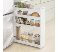 Sobuy Nsr01-W 4 Tiers Serving Trolley, Slide Out Storage Rack Shelf On Wheels,w60Xd18Xh81.5