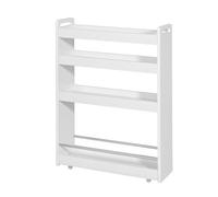 Sobuy Nsr01-W, White 4 Tiers Serving Trolley, Slide Out Storage Rack Shelf On Wheels, White