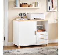 SoBuy Office Storage Cabinet - 3 Drawers & Open Shelf Scandi in White SoBuy White