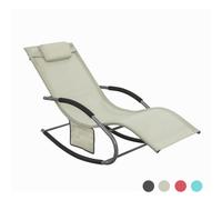 SoBuy® OGS28-MI, Outdoor Garden Rocking Chair Sun Lounger with Side Bag