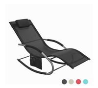 SoBuy® OGS28-SCH, Garden Rocking Chair Sun Lounger with Side Bag