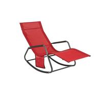 Sobuy Ogs47-R, Indoor Outdoor Garden Rocking Sun Lounger Recliner Relaxing Chair With Side Bag,red