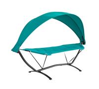 SoBuy OGS51-TB, Outdoor Garden Patio Hammock Swing Chair Sun Lounger with Sun Shade, Blue
