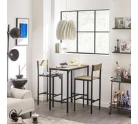 Sobuy Ogt03-N, Bar Set-1 Bar Table And 2 Stools Kitchen Restaurant Bar Set Furniture Dining Set, Wood Veneer,w89Xd45Xh87
