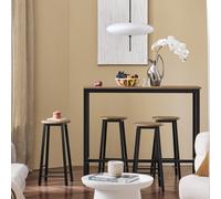 Sobuy Bar Set Table And 4 Stools Kitchen Dining Furniture Black