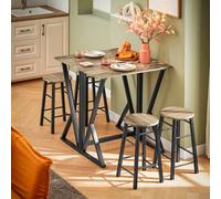 SoBuy® OGT24-N, Half-folded Bar Table and 4 Stools, 5 Pieces Kitchen Breakfast Bar Set