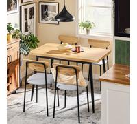 Sobuy Ogt52-N, 5-Piece Dining Table Set With Comfortable Chairs, Dining Table And Chairs,wood Veneer,w110Xd68.5Xh75
