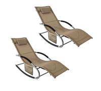 Set of 2 Outdoor Rocking Chairs - Brown