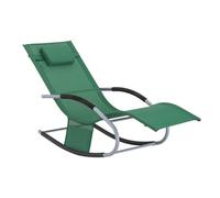 SoBuy Sun Lounger Garden Chair Recliner with Cushioned Pillow & Side Pocket Garden Rocking Chair with Steel Frame Outdoor Furniture for Patio Pools...