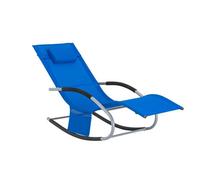 SoBuy Rocking Lounger Headrest Side Bag Blue
