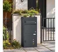 SoBuy Outdoor Parcel Storage Cabinet - Dual-Lock Security - Modern in Dark Grey | Size: 120 cm SoBuy Dark Grey 120 cm