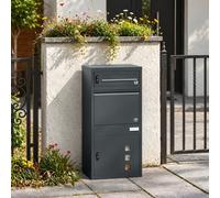 Sobuy Outdoor Storage Cabinet With 3 Doors 55X35X105 Cm Ogs66-Dg - Dark Gray