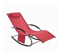 SoBuy Rocking Sun Lounger - Textilene Fabric - Contemporary in Red SoBuy Red
