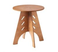 Sobuy Round Side Table Coffee Table Bedside Table Nightstand Mortise And Tenon Structure Brown 55Cm