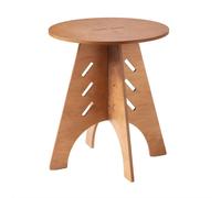 SoBuy Round Side Table - Geometric Cut-Out Base - Modern in Light Brown | Size: 0.6m2 SoBuy Light Brown 0.6m2