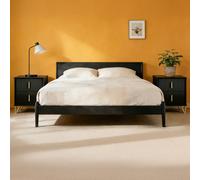 SoBuy FBT115-SCHx2, Set of 2 Bedside Table Bedside Cabinet Nightstand with 2 Drawers, Side Table for Bedroom Living Room Black W40 x D40 x H47cm