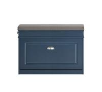 Sobuy Shoe Bench With 1 Door Blue 75X24X52Cm Functional Fsr82-L-B