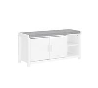 Sobuy Shoe Bench With 2 Doors White 105X35X50Cm Classic Fsr168-W
