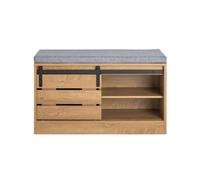 SoBuy Shoe Bench Storage Brown 80x35x48cm