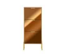 SoBuy Shoe Cabinet 3 Drawers Gold 124cm