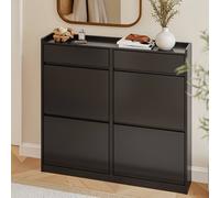 SoBuy Shoe Cabinet - 4 Flip Doors & 2 Drawers in Black SoBuy Black