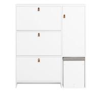 SoBuy FSR107-W, Shoe Cabinet with 3 Drawers 1 Door and 1 Stool