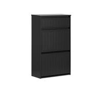 SoBuy 2 Flip-drawers 1 Pull Out Drawer Shoe Storage Cupboard Black,FSR165-SCH