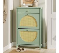Sobuy Shoe Cabinet With 1 Drawer And 2 Flip Doors 24.4X9.8X38.2 Inch Fsr223-Gr - Green