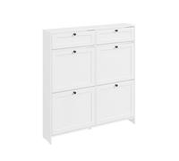 Sobuy Shoe Cabinet With 2 Drawers 100X19X107Cm Nordic Fsr208-W