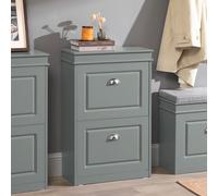 Sobuy Shoe Cabinet With 2 Flip Drawers 21.3X9.4X32.2 Inch Fsr78-Hg - Gray