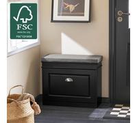 Sobuy Shoe Cabinet With Flip-Down Rack 2-Tier Shelf 150Kg Load 24.0X9.4X20.1 Inch Fsr82-K - Black