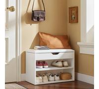 SoBuy Shoe Rack Padded Seat Slim Shoe Bench - 60cm Wide in Cool White | Size: 60 cm x 15 cm SoBuy Cool White 60 cm x 15 cm