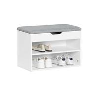 SoBuy Shoe Storage Bench 60cm with Padded Cushion & 2 Tier Rack Hallway