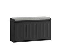 SoBuy Shoe Storage Bench with Cushion, Black, FSR98-L-SCH