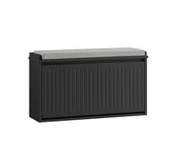 Shoe Storage Bench With Cushion - Shoe Rack & Cabinet With Flip Drawers,sobuy Fsr98-L-Sch,black